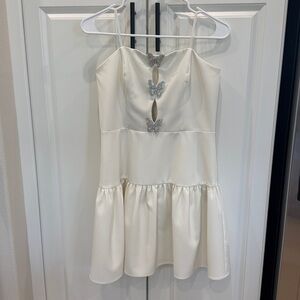 Liv Foster Crepe White Butterfly Dress size 6